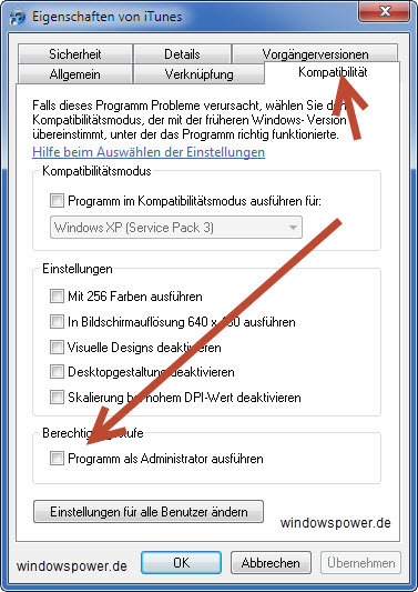 itunes-Als-Administrator-ausfuehren-dauernt