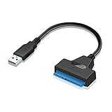 EasyULT USB 3.0 zu SATA Adapter Kabel, Super Speed 2.5' HDD/SSD Festplatte Driver Konverter/Adapterkabel, Unterstützt UASP SATA III, Kompatibel mit Windows XP/Vista/7/8/10 und Mac OS. 9.X/10.X/Linux