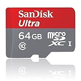 SanDisk Ultra Android microSDXC 64GB bis zu 80 MB/Sek, Class 10 Speicherkarte + SD-Adapter FFP