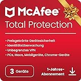 McAfee Total Protection 2024 | 3 Geräte | Virenschutz- und...