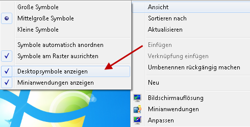 Wenn die Desktopsymbole plötzlich verschwunden sind unter Windows 7