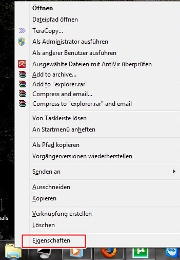Pfad Explorer ändern Windows 7 explorer2