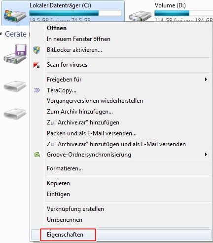 Benutzerfunktionen festlegen Windows 7 sicherheit