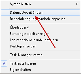 Synchronisieren der Uhr deaktivieren bei Windows 7 uhr-datum