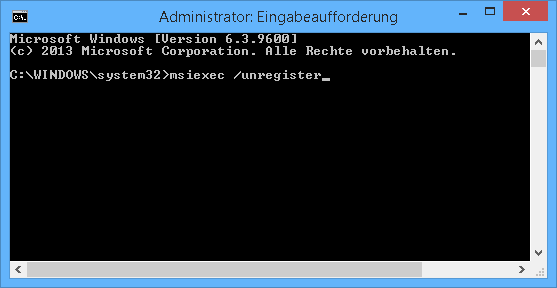 Windows 8.1 – Installer reparieren msiexec-unregister