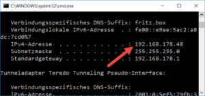 Windows 10 - Eigene IP-Adresse anzeigen