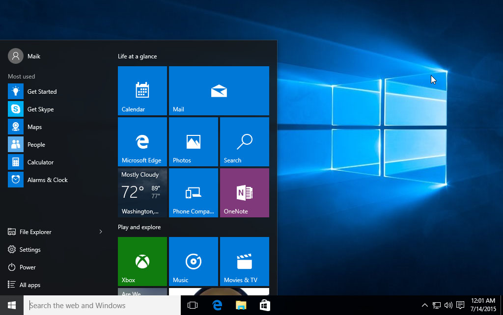 Windows 10 die ersten Schritte windows-10-screenshot