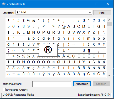Windows 10 Zeichentabelle anzeigen lassen unbenannt-2
