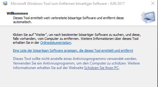 Windows verstecktes Tool um Malware zu entfernen unbenannt