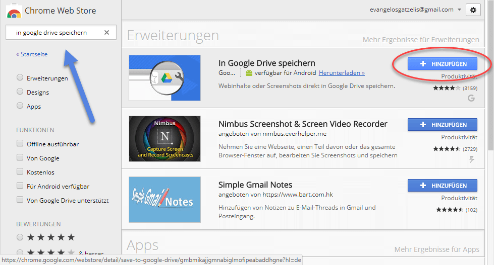 Downloads direkt auf Google Drive speichern mit Chrome Browser