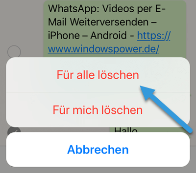 WhatsApp Nachrichten löschen