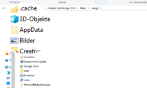 AppData Ordner bei Windows 10 anzeigen einblenden