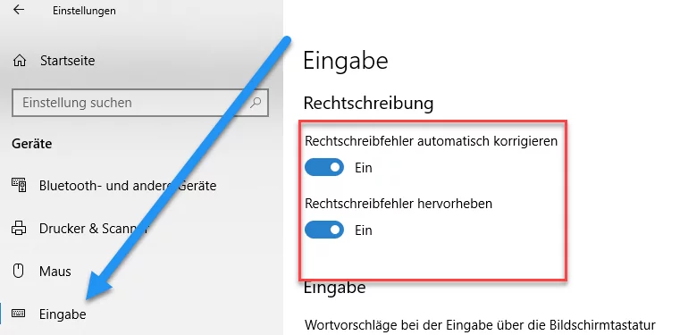 Windows 10 Rechtschreibprüfung Deaktivieren