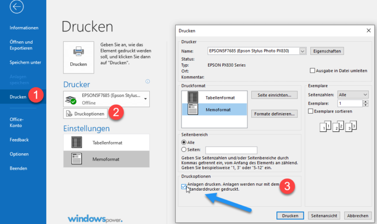 Outlook E-Mail Anhang Anlagen mit ausdrucken – So geht’s