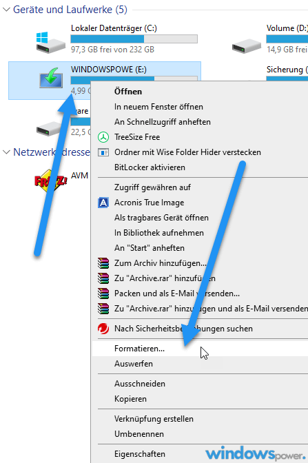 windows 10 usb stick formatieren geht nicht