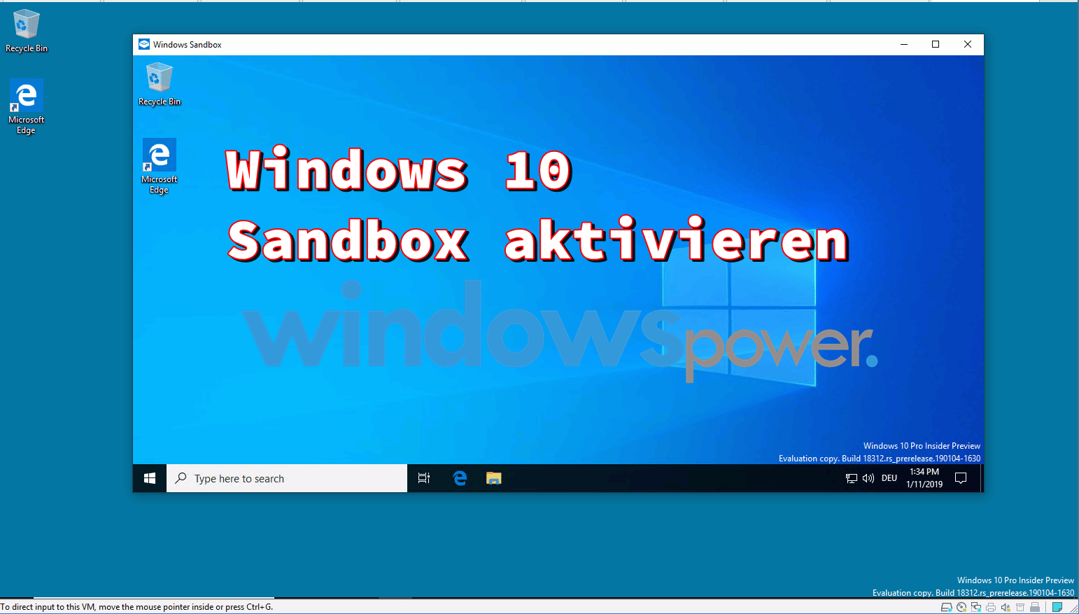 Windows 10 Sandbox aktivieren windows-10-sandbox-startbildschirm