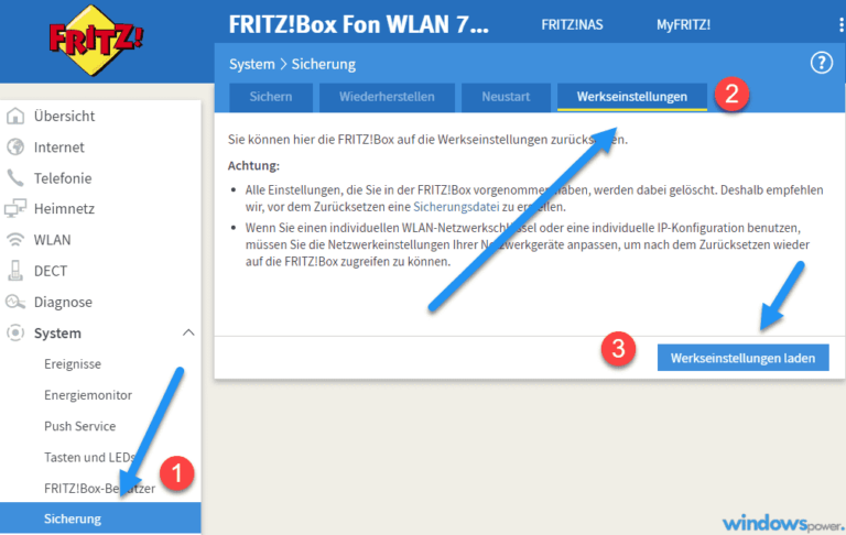 Fritz Repeater 2400 Auf Werkseinstellungen Zurucksetzen Fritzbox reseten - Router auf die Werkseinstellungen zurücksetzen