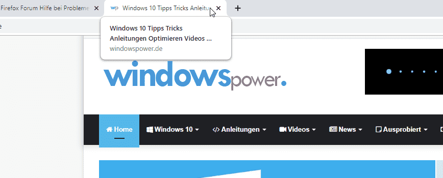 Infofeld deaktivieren bei Chrome – Hover Effekt bei Tab infofeld-deaktivieren-bei-chrome-