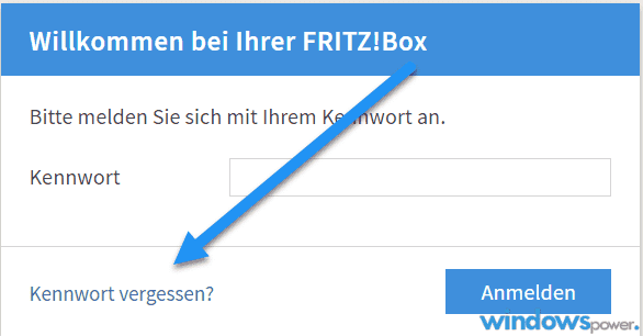 fritzbox passwort vergessen