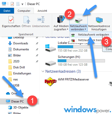 windows 10 netzlaufwerk verbinden