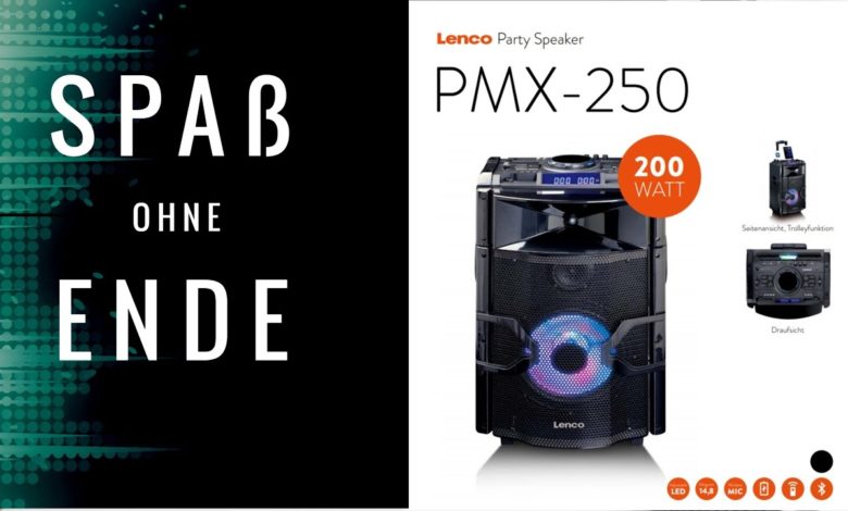 Spass ohne Ende Lenco PMX 250 Partylautsprecher Spass-ohne-Ende-Lenco-PMX-250-Partylautsprecher