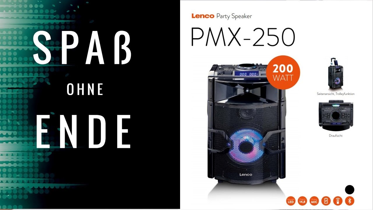 Spaß ohne Ende - Lenco PMX 250 Partylautsprecher Spass-ohne-Ende-Lenco-PMX-250-Partylautsprecher