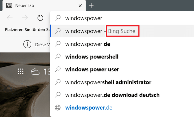 Microsoft Edge - Suchmaschine ändern