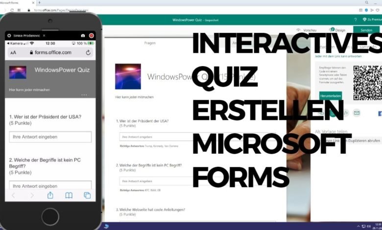 Interactives Quiz erstellen Microsoft Forms