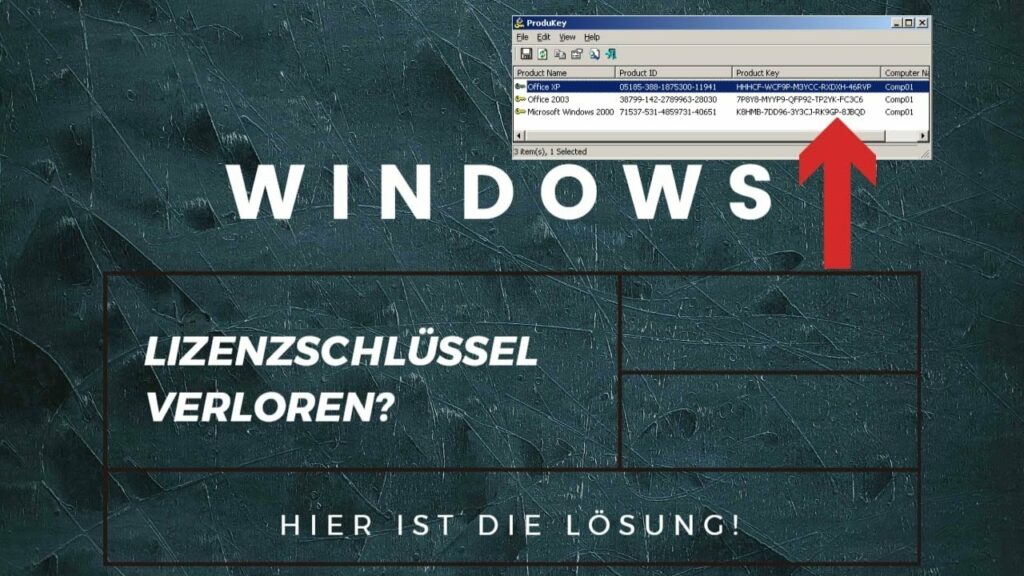 Lizenzschhluessel Windows vergessen Kein Problem