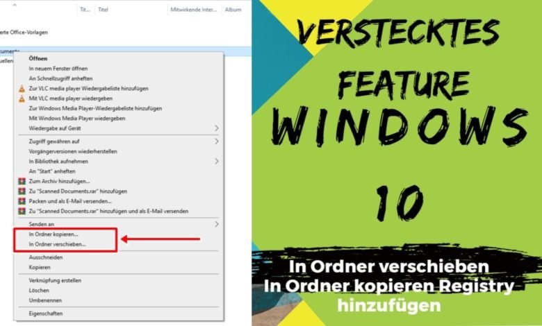 Verstecktes Feature Windows 10 In Ordner kopieren oder verschieben Verstecktes Feature Windows 10 In Ordner kopieren oder verschieben