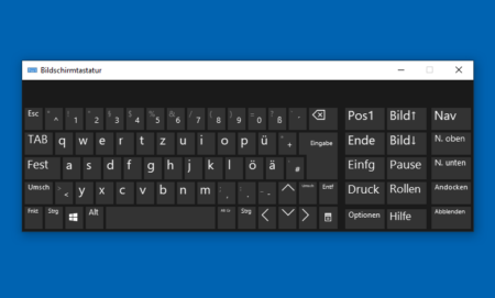 bildschirmtastatur windows 10