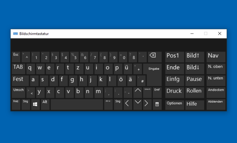 bildschirmtastatur windows 10