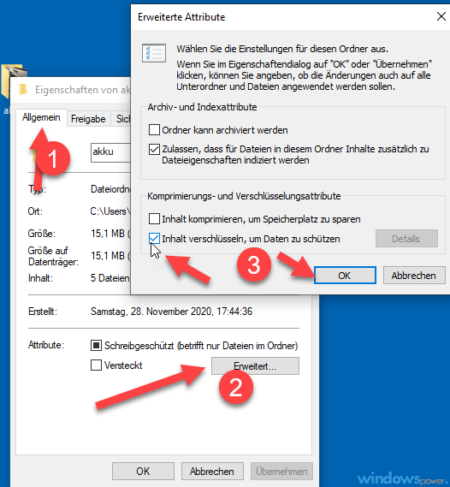 Ordner und Dateien verschlüsseln unter Windows 10