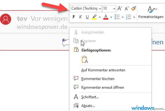 Word-Kommentare einfügen, bearbeiten und ausdrucken