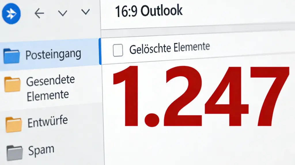 Outlook Ordnerbereich mit fetter Zahl neben Geloeschte Elemente – das bekannte Problem Outlook Ordnerbereich mit fetter Zahl neben Gelöschte Elemente – das bekannte Problem