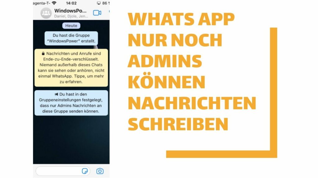 WhatsApp Gruppe Nur noch Admins koennen Nachrichten schreiben