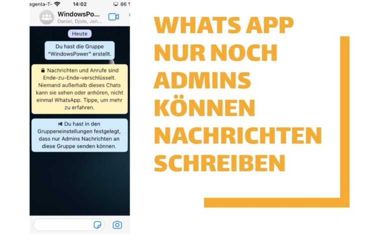 WhatsApp Gruppe Nur noch Admins koennen Nachrichten schreiben