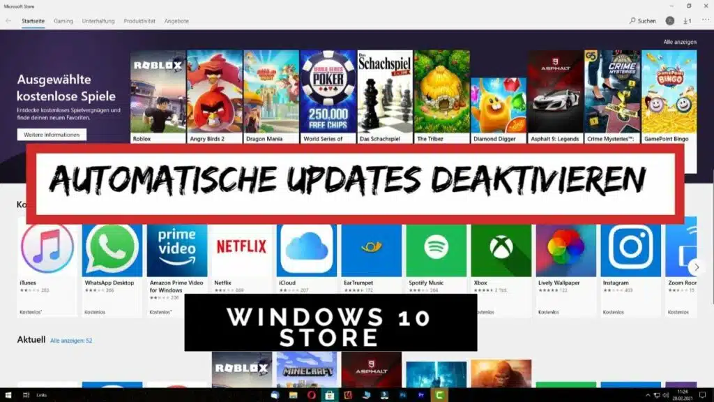 Automatische Updates deaktivieren Windows 10 Store