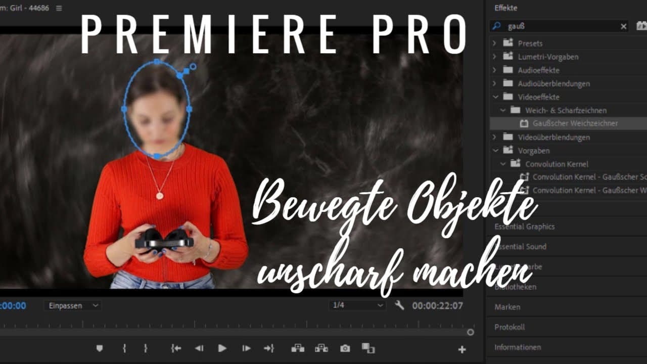 Premiere Pro bewegte Objekte unscharf machen Premiere Pro bewegte Objekte unscharf machen