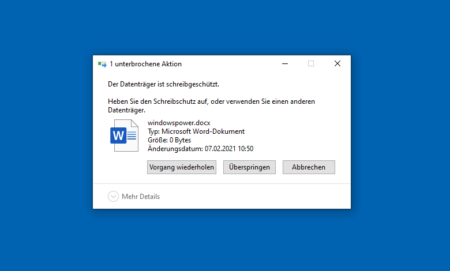 windows schreibschutz