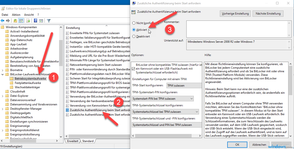 BitLocker Festplatte verschlüsseln bei Windows 10