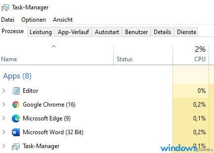 Task-Manager starten in Windows 10