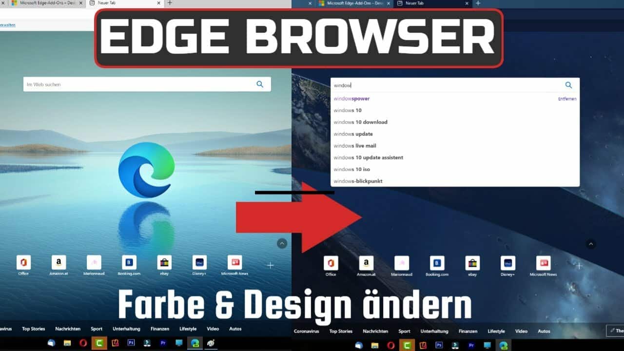 Edge Browser Farbe und Design aendern