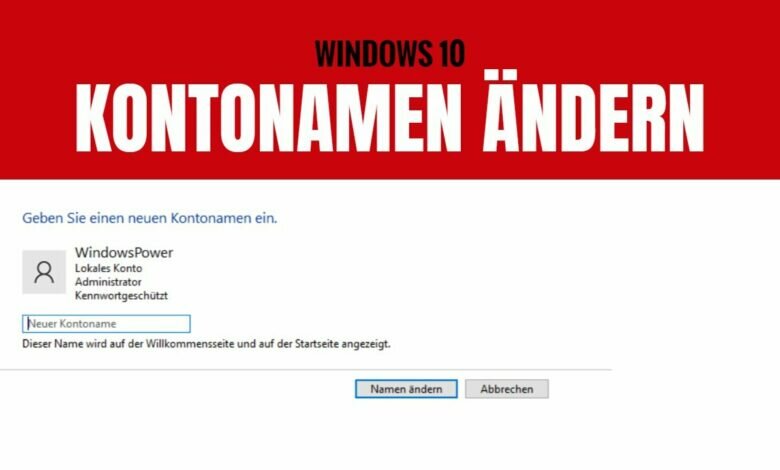 Windows 10 Benutzernamen aendern Windows 10 Benutzernamen aendern