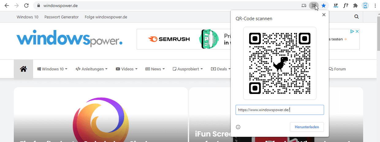 QR-Code für eine Webseite erstellen mit Chrome - So geht’s qr code browser chrome