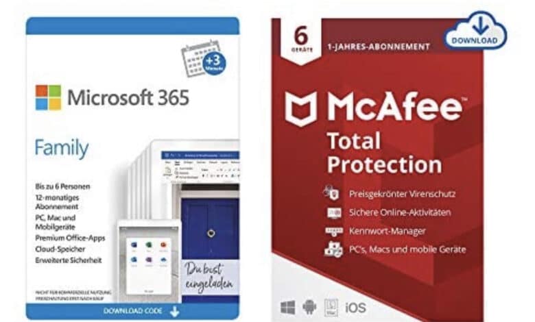 Microsoft 365 Family 12+3 Monate + McAfee Total Protection 2020 für 52,99€ dd6a9169 6791 4387 b2da 9b42b846881c