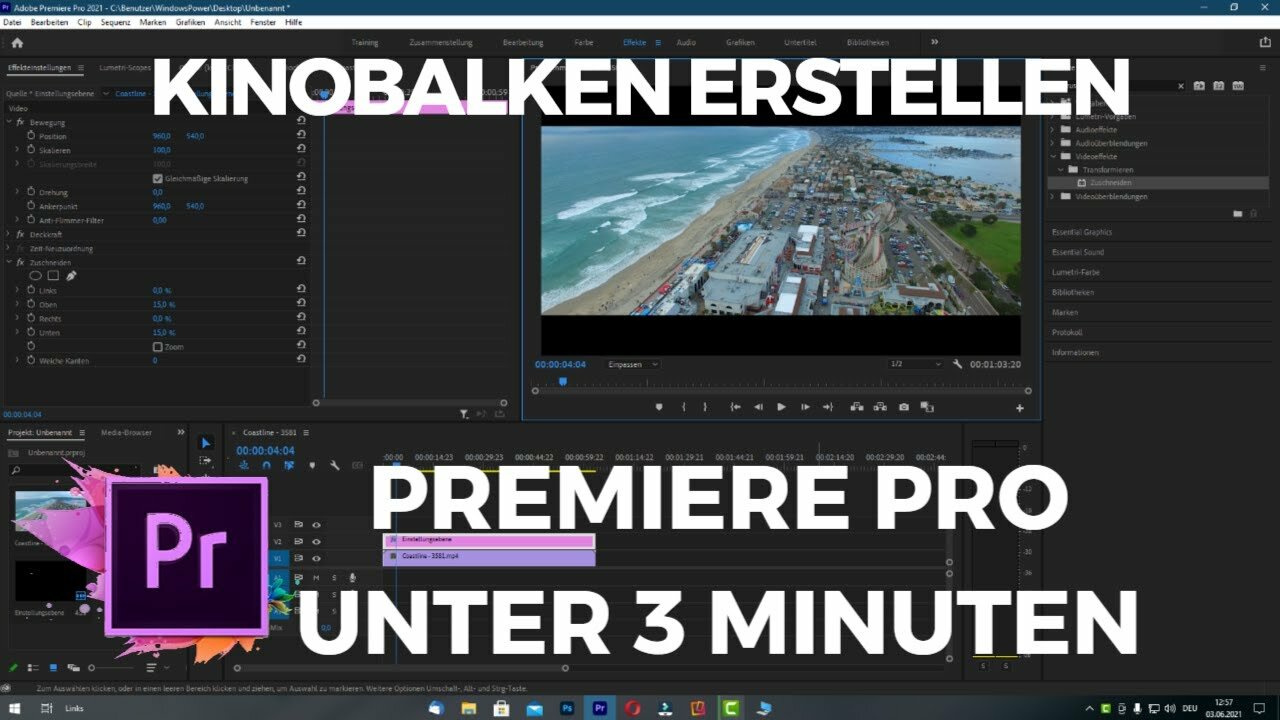 Kinobalken erstellen Premiere Pro unter 3 Minuten Kinobalken erstellen Premiere Pro unter 3 Minuten