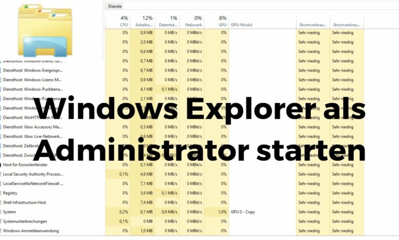 Windows Explorer als Administrator starten