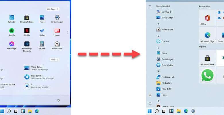 Windows 11: Altes Startmenü wiederherstellen