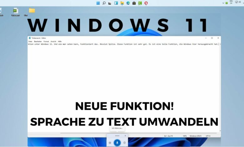 Windows 11 neue Funktion Sprache zu Text Windows 11 neue Funktion Sprache zu Text